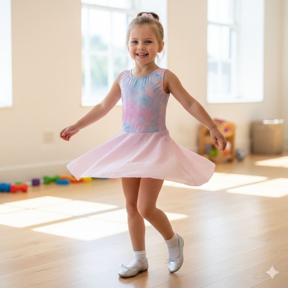 Sparkly Pink and Blue Girls Ballet Dress